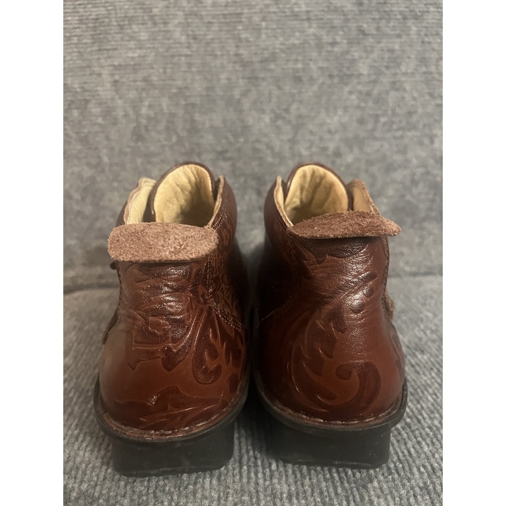 Alegria PG Lite Brown Leather Brass Buckle Ankle Bootie 39 8.5-9 - Picture 6 of 11